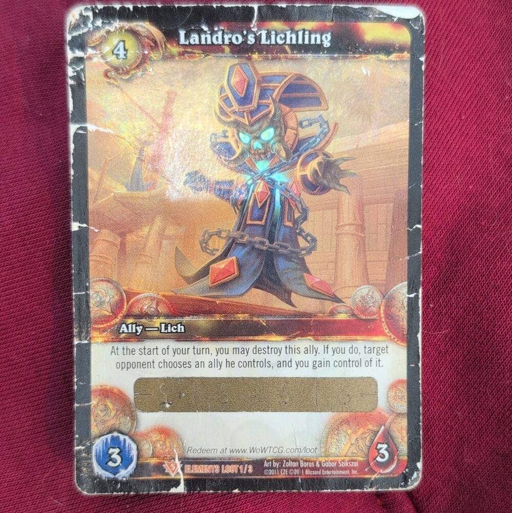 Blizzard WoW TCG Landro's Lichling Heroes of Azeroth Ally Loot Foil unscratched